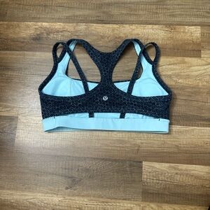 lululemon athletica Black and Light Blue Sports Bra
